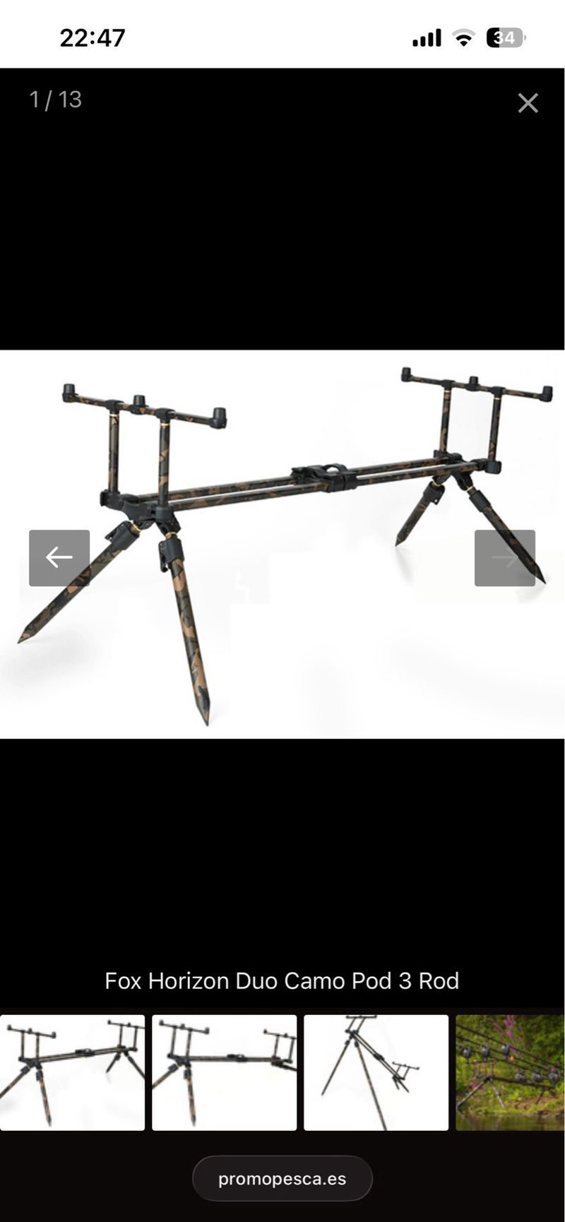Fox Horizon Duo Camo Pod 3 cañas afbeelding 4