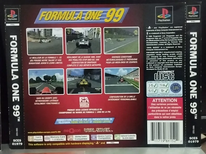 Formula One 99 PS1 PSX PSONE PLAYSTATION afbeelding 4