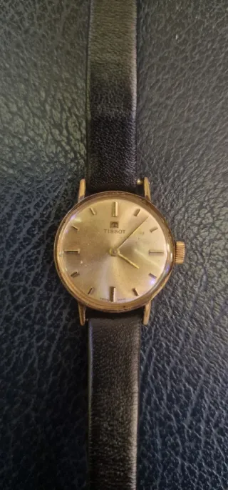 Reloj Tissot Vintage Mujer Negro/Dorado