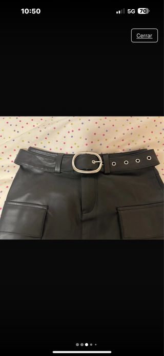 Falda cuero con cinturón