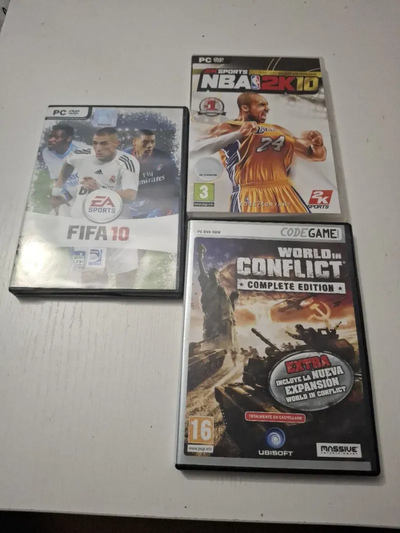 Lote 3 Juegos PC: FIFA 10, NBA 2K10, World in Conf