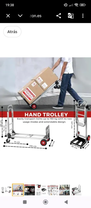 Carro Plegable 2 en 1 VEVOR