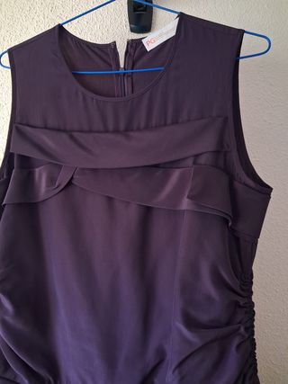 Vestido Purificación García. Berenjena. L.