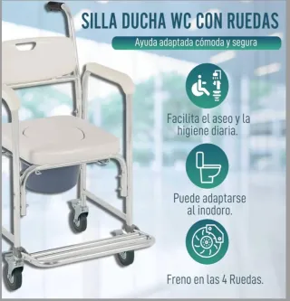 Silla de ruedas para ducha y WC