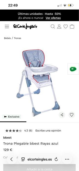 Trona Plegable bbest Rayas azul