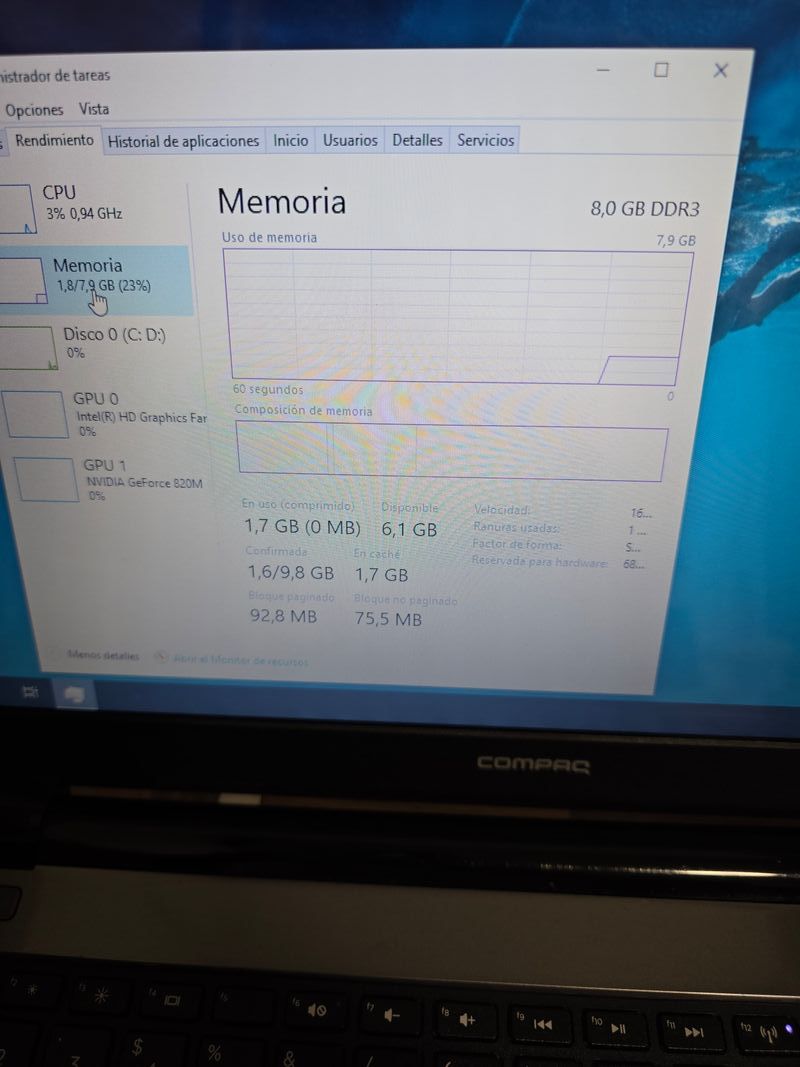 Ordenador portátil Compaq hp INTEL Core 3 , 8RAM afbeelding 4