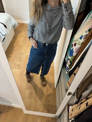 Camisa cuadros vichy Pull&Bear Talla S