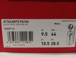 Zapatillas Fútbol Puma Talla 44 Blancas Naranja