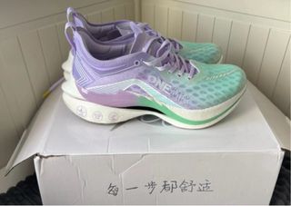 Zapatillas running mujer morado/verde azulado