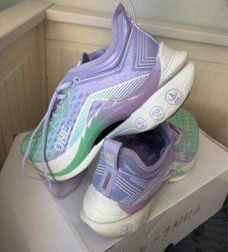 Zapatillas running mujer morado/verde azulado