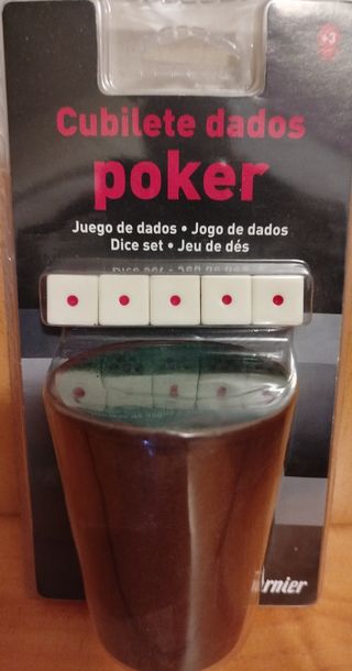 Cubilete dados poker + 5 dados