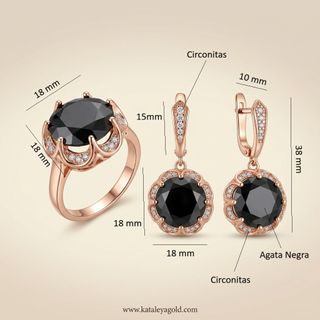 Conjunto Oro Rosa Esmeralda y Circonitas Bogema