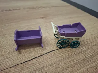 Cuna y Carro Bebé Playmobil Morado