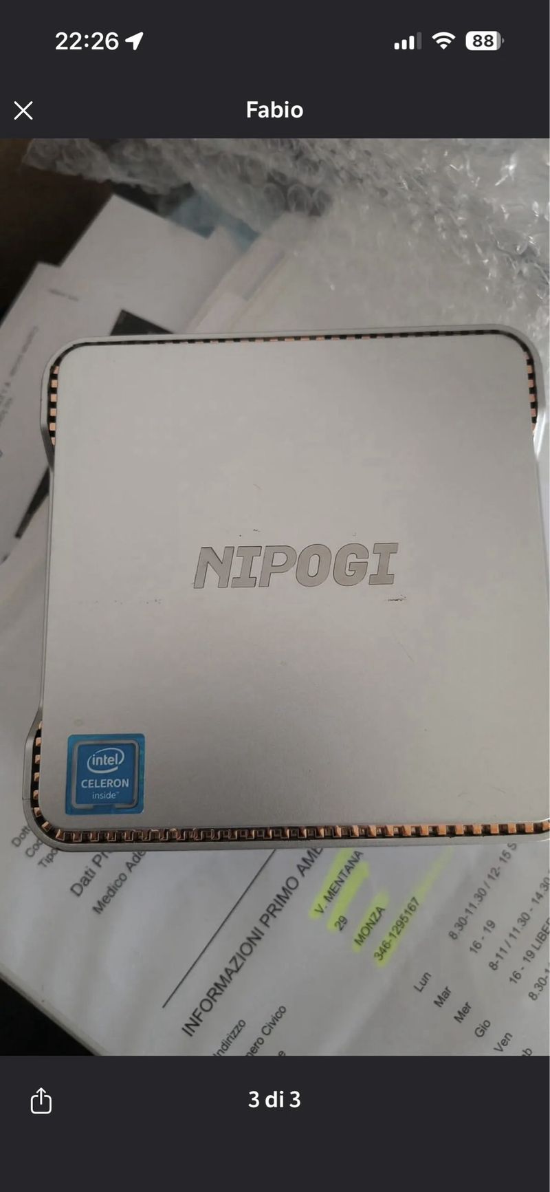 Mini PC Nipogi Intel Celeron J4125