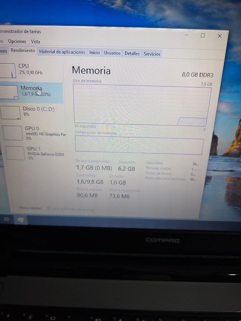 Ordenador Portátil Compaq hp INTEL Core 3, 8RAM afbeelding 3