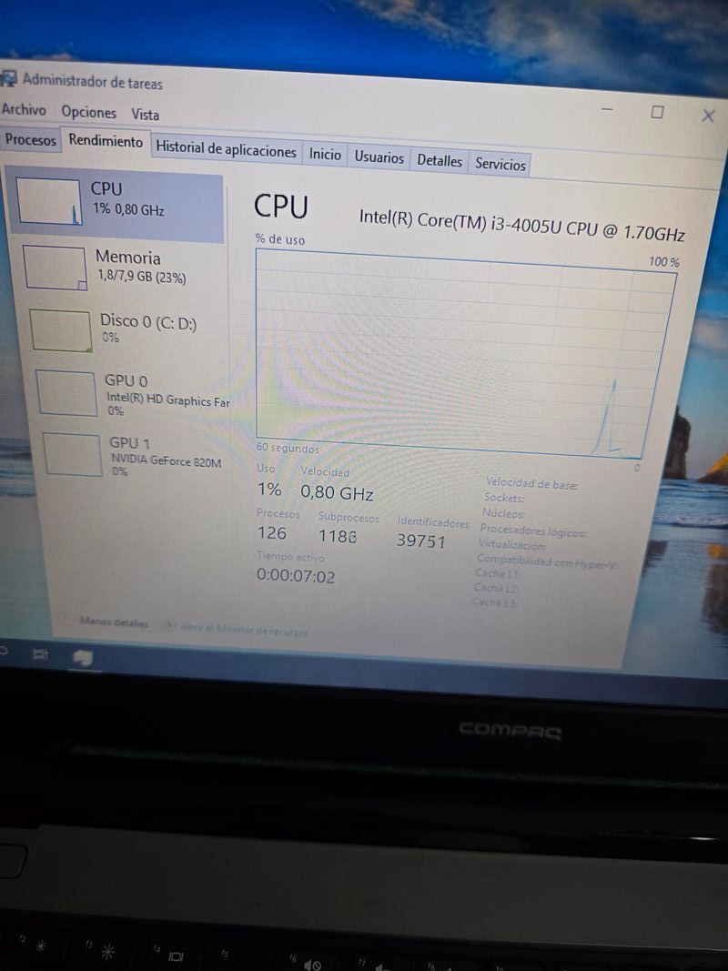 Ordenador Portátil Compaq hp INTEL Core 3, 8RAM afbeelding 2