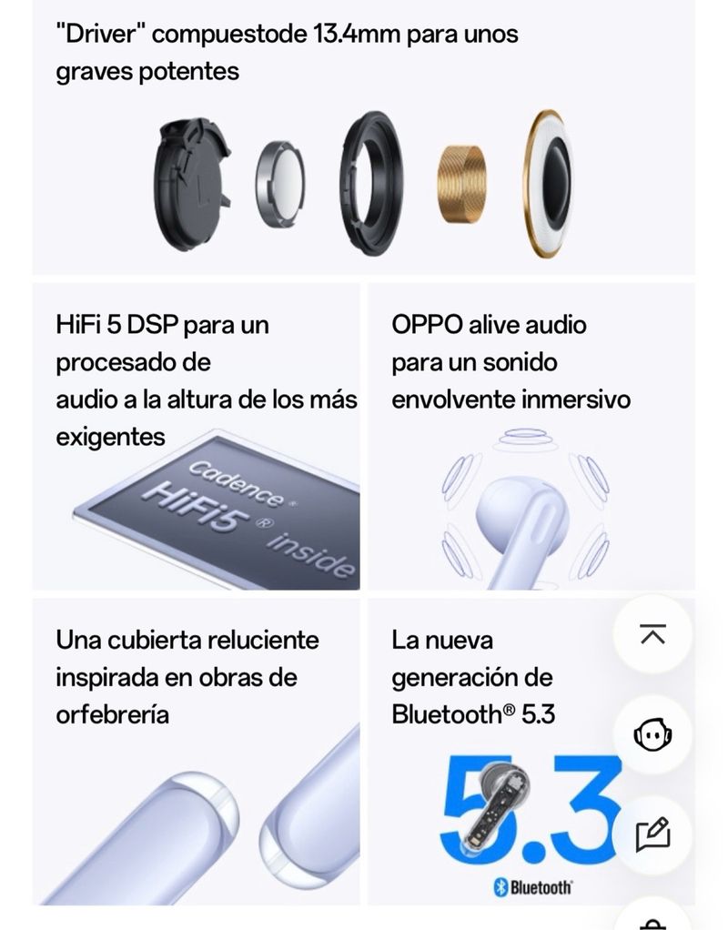 Auriculares/Cascos Oppo Enco Air 3 Blanco afbeelding 7