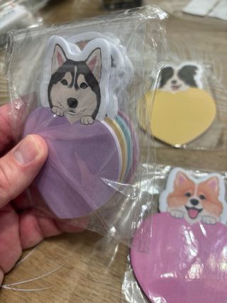 Lote 90 notas adhesivas perro corazón