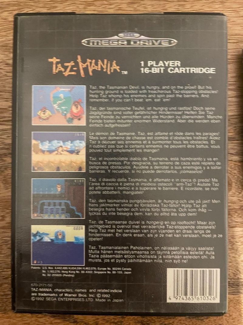 TazMania Sega Mega Drive Cartucho y Manual afbeelding 2