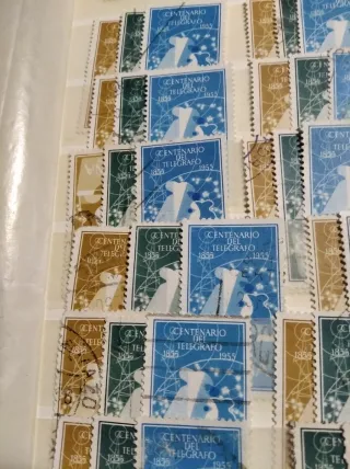 Serie sellos I centenario del telégrafo.