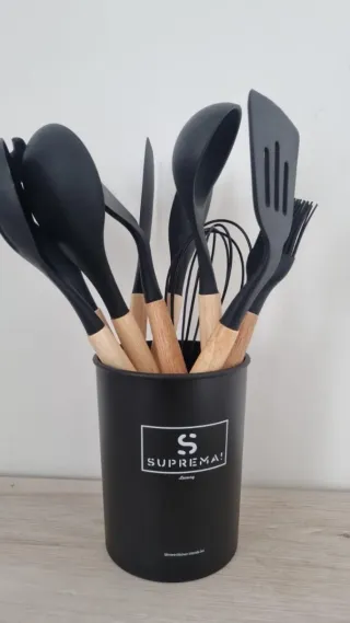 Set 11 Mestoli Cucina Legno Silicone