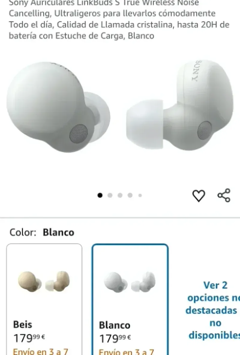 Sony LinkBuds S Auriculares Inalámbricos afbeelding 2