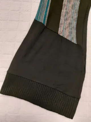 Vestido punto manga corta patchwork