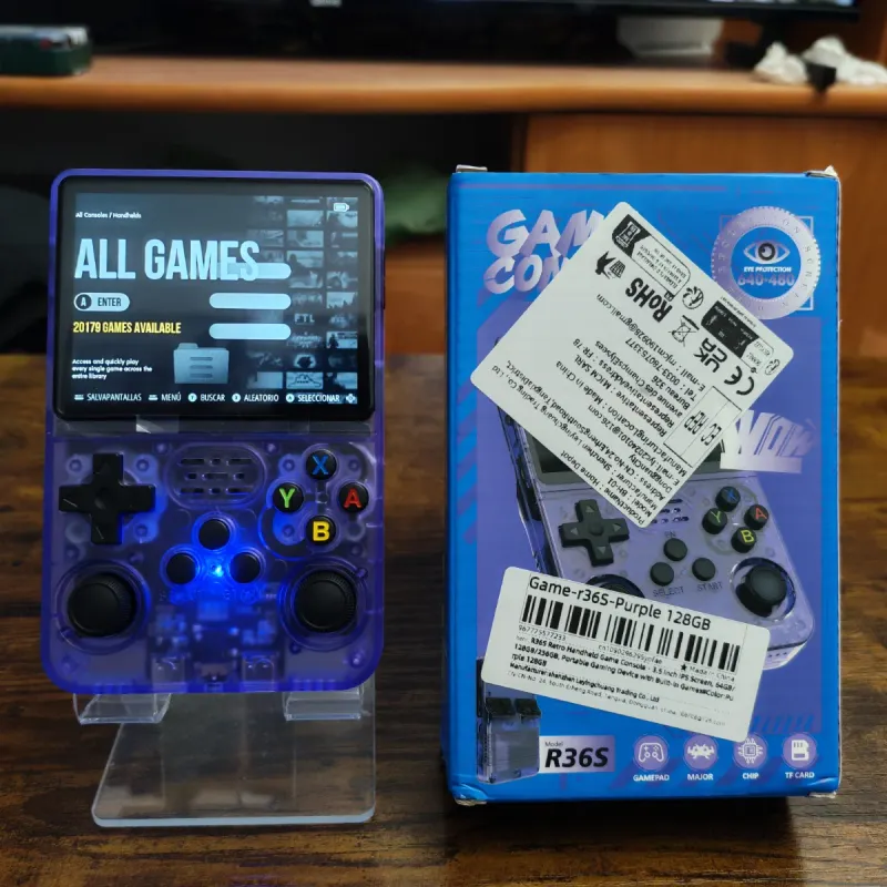 Consola Portátil R36S 128GB Morado