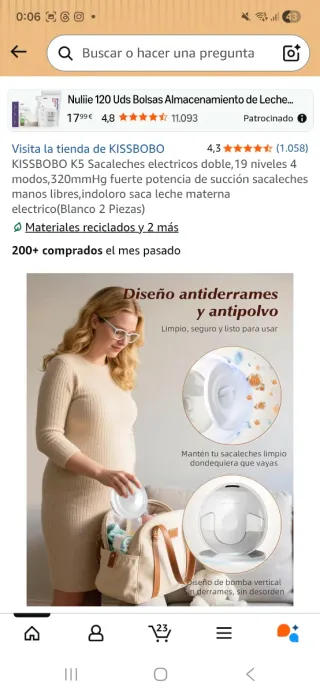 NUEVO Sacaleches Eléctrico KISSBOBO K5