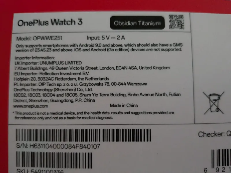 OnePlus Watch 3 Negro/Gris afbeelding 3