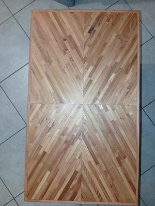 Tavolo da salotto X (top lavorato a mano)