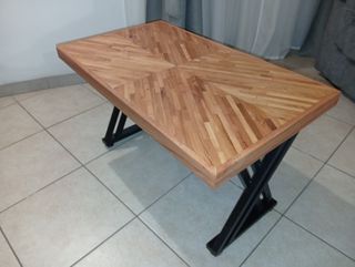 Tavolo da salotto X (top lavorato a mano)