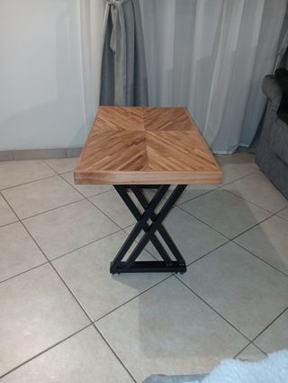 Tavolo da salotto X (top lavorato a mano)