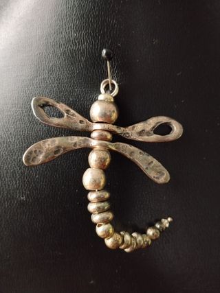 Colgante Libélula metal Zamak con Baño Plata