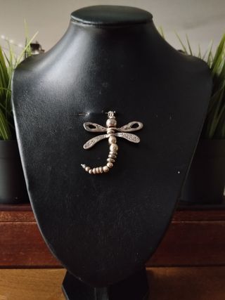 Colgante Libélula metal Zamak con Baño Plata