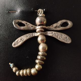 Colgante Libélula metal Zamak con Baño Plata