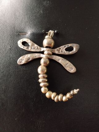 Colgante Libélula metal Zamak con Baño Plata