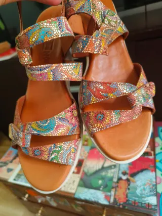 Sandalias Verano Multicolor de piel