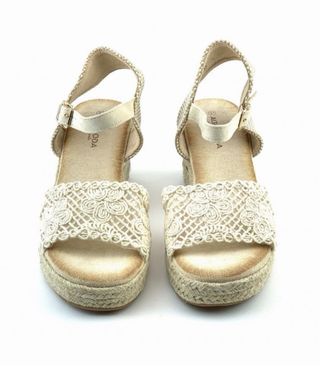 Sandalias cuña crochet talla 38