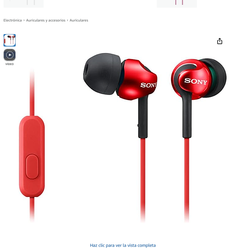 Auriculares Sony MDREX110APR Rojo/Negro afbeelding 4