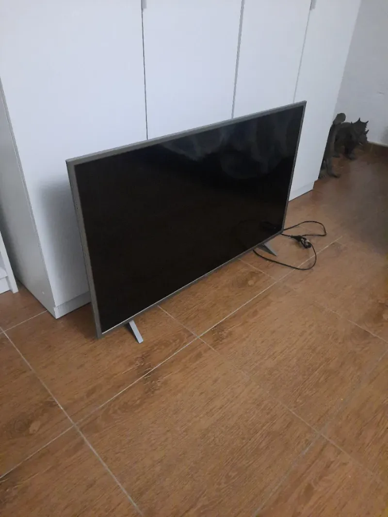 Televisión Negra y Plateada de 43 pulgadas.