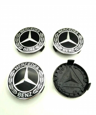 CENTRO DE RUEDA MERCEDES NEGRO 75MM