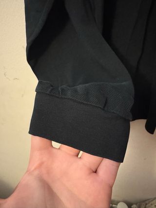 Polo Lacoste Negro Manga Larga Logo Bordado