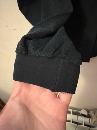 Polo Lacoste Negro Manga Larga Logo Bordado