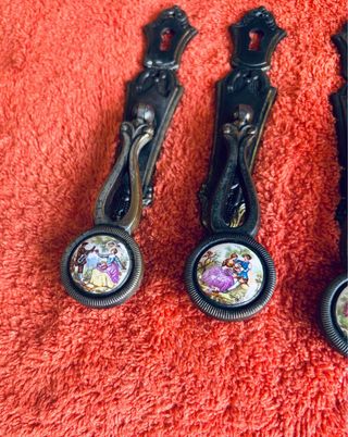 TIRADORES ANTIGUOS BRONCE CERRADURA ARMARIO MUEBLE