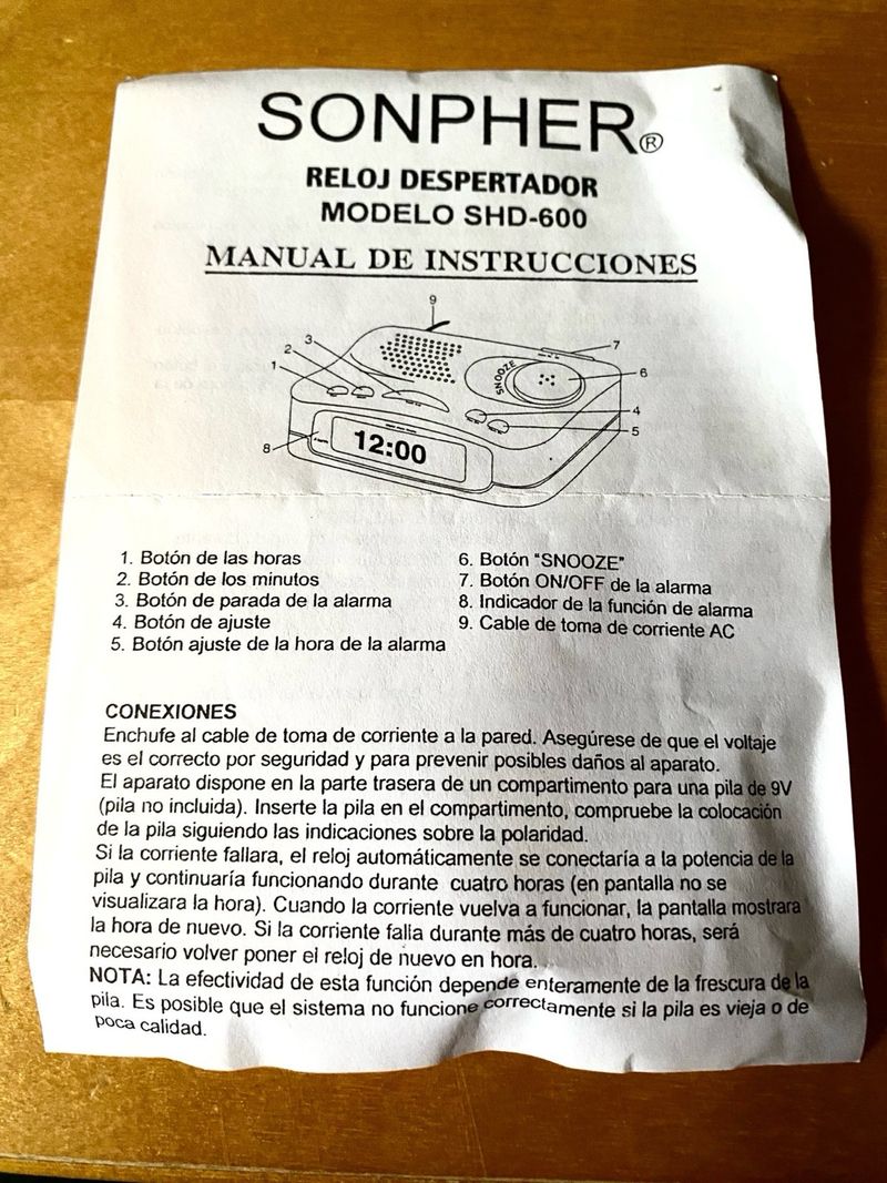 Despertador Digital SONPHER Enchufable afbeelding 9
