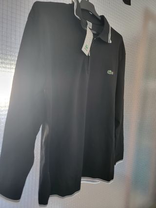 Tipo Polo Lacoste manga larga negro