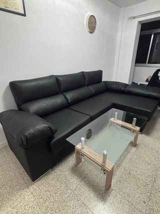 Sofá esquinero negro