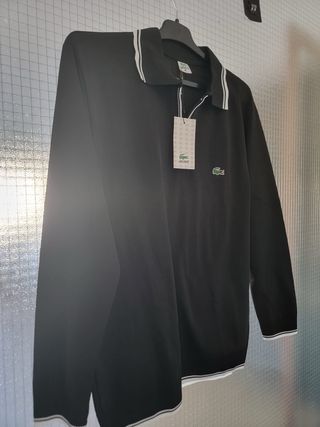 Tipo Polo Lacoste manga larga negro