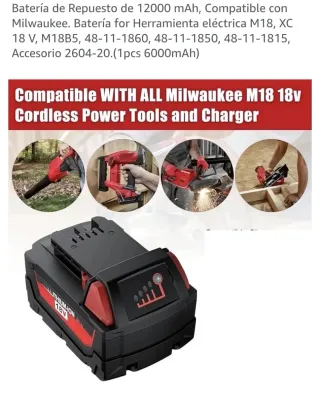 Batería Milwaukee M18 12000mAh 18V